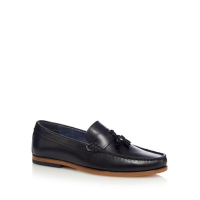 Red Herring Black tasselled leather loafers